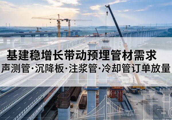 长洲基建稳增长带动预埋监测管材需求，声测管、沉降板、注浆管订单持续放量